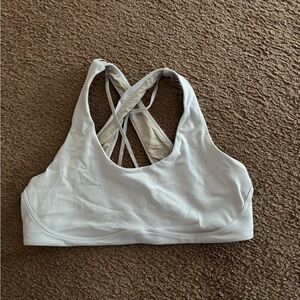 Lululemon White Sports Bra with Crisscross Straps​